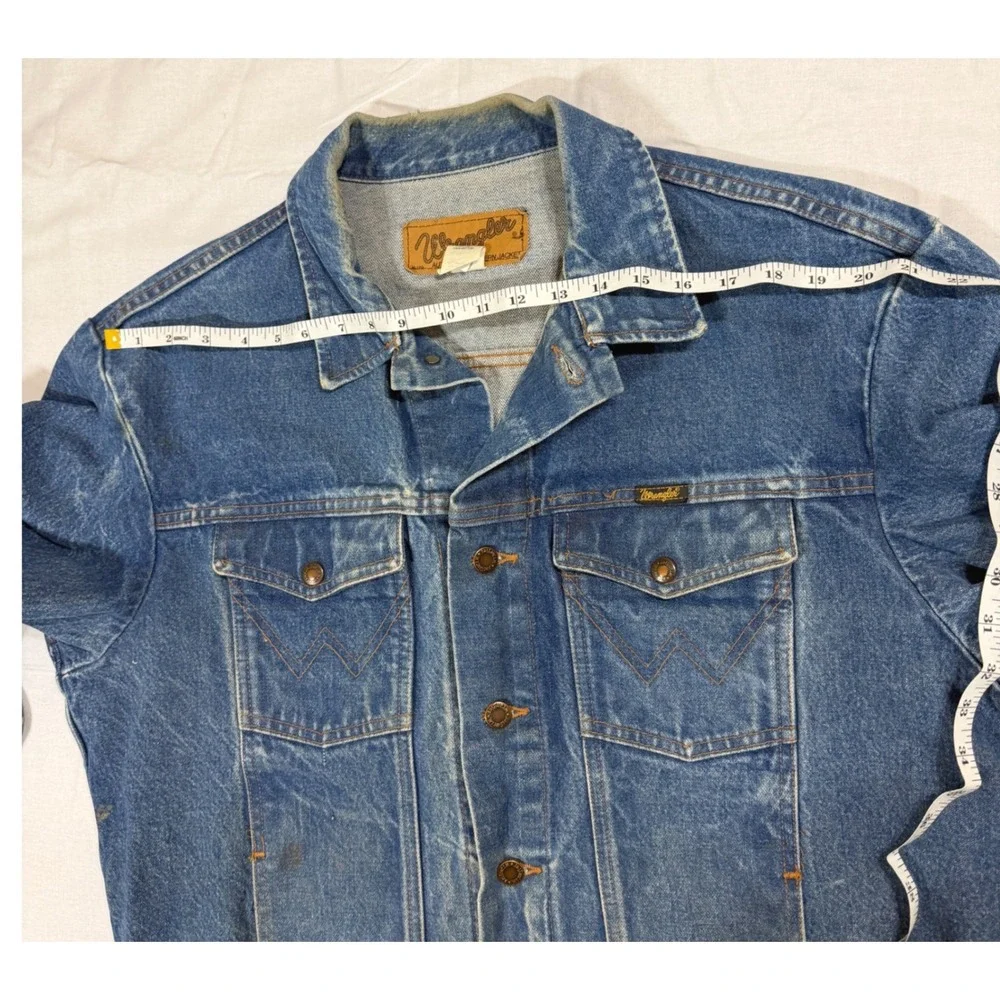 Vintage Wrangler Denim Jacket Mens 48 Blue Western Trucker Made in USA 80s